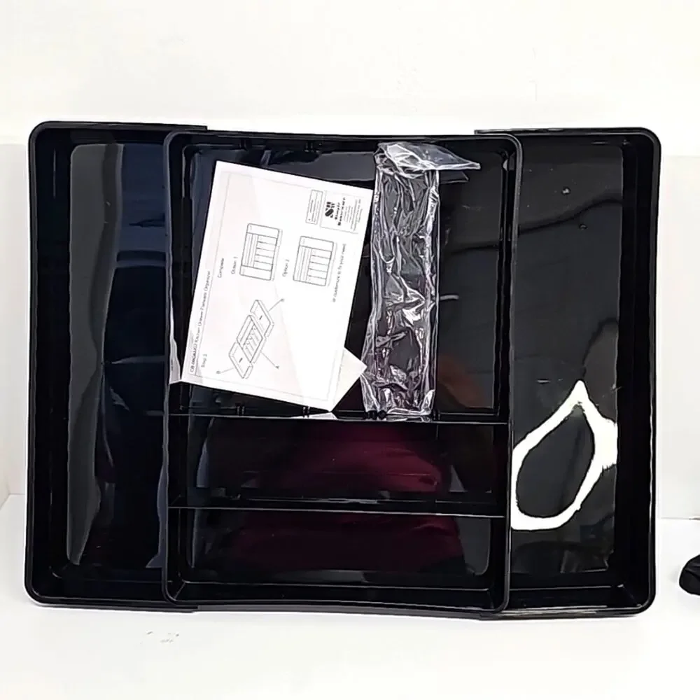 Simple Houseware Expandable Kitchen Drawer Flatware Organizer Black (NWOB)